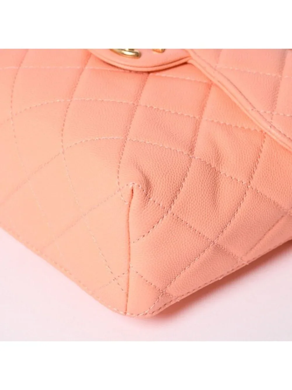 Chanel Vanity Chain Shoulder Bag 2-Way Base CC Logo Caviar Leather Pink